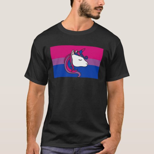 Bisexual Unicorn Love Bisexual Pride Flag Aestheti Tシャツ (正面)