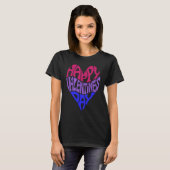 Bisexual Valentine's Day Bi Pride LGBTQ LGBT Heart Tシャツ (正面フル)