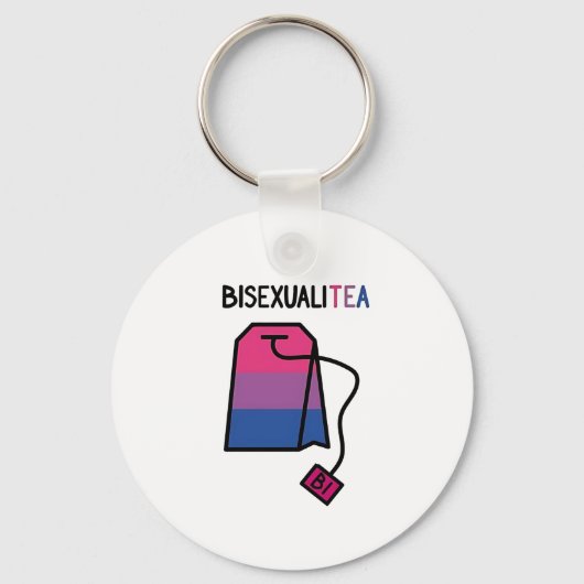 BisexualiTEA BiプライドフラッグBisexual Tea キーホルダー (正面)