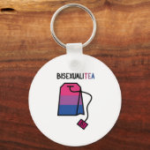 BisexualiTEA BiプライドフラッグBisexual Tea キーホルダー (正面)