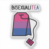 BisexualiTEA BiプライドフラッグBisexual Tea シール (正面)