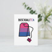BisexualiTEA BiプライドフラッグBisexual Tea ポストカード (スタンド正面)