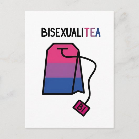 BisexualiTEA BiプライドフラッグBisexual Tea ポストカード (正面)