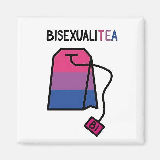 BisexualiTEA BiプライドフラッグBisexual Tea マグネット (正面)