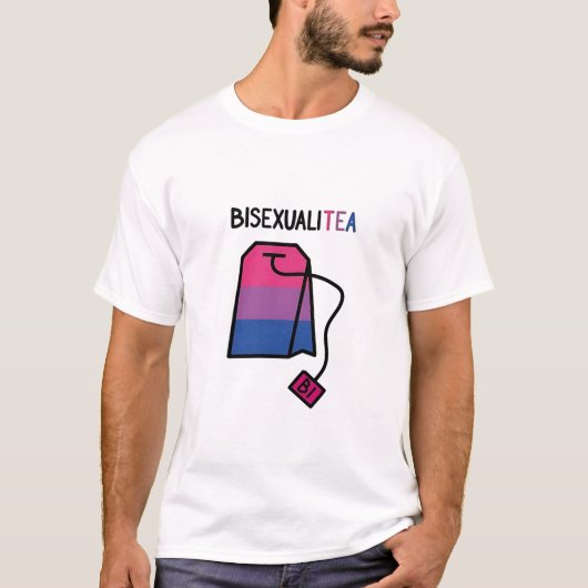 BisexualiTEA BiプライドフラッグBisexual Tea Tシャツ (正面)