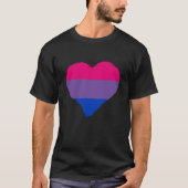 Bisexuality Bi Pride Yourself Heart Bisexual Flag Tシャツ (正面)
