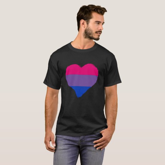 Bisexuality Bi Pride Yourself Heart Bisexual Flag  Tシャツ (正面フル)