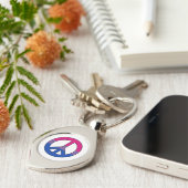 Bisexuality flag peace sign Keychain キーホルダー (側面)