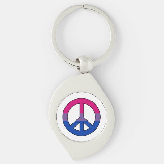 Bisexuality flag peace sign Keychain キーホルダー (正面)