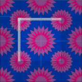 Bisexuality pride colors /blue flower pattern ファブリック (タイル)