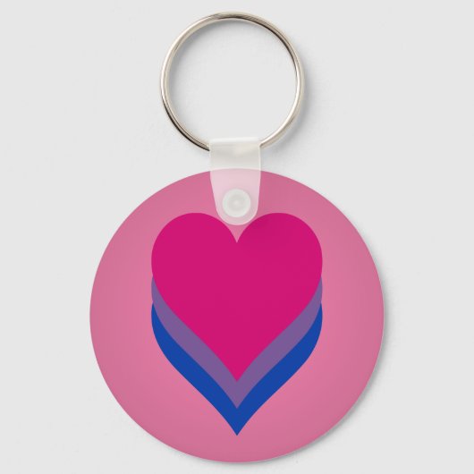 Bisexuality pride hearts Keychain キーホルダー (正面)