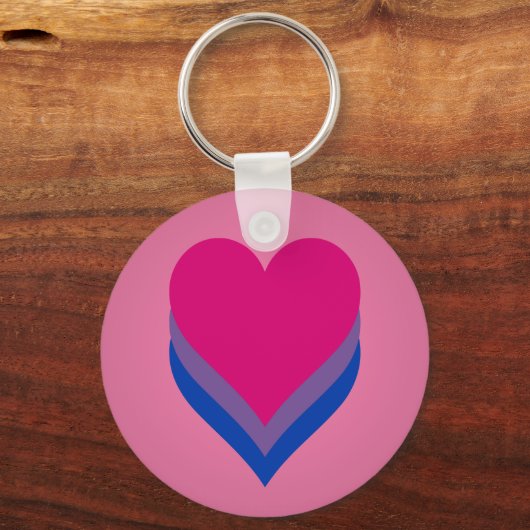 Bisexuality pride hearts Keychain キーホルダー (正面)