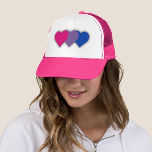 Bisexuality pride hearts Trucker Hat キャップ (インサイチュ)