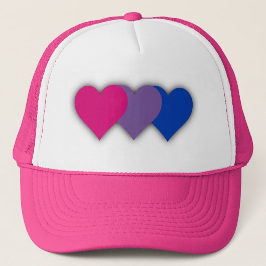 Bisexuality pride hearts Trucker Hat キャップ (正面)
