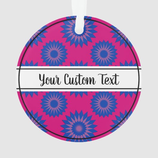 Bisexuality pride pink flower pattern オーナメント (裏面)