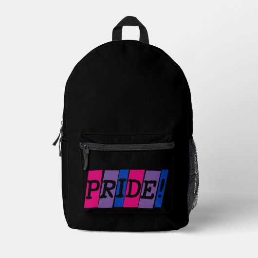 Bisexuality pride text sign  プリントバックパック (正面)