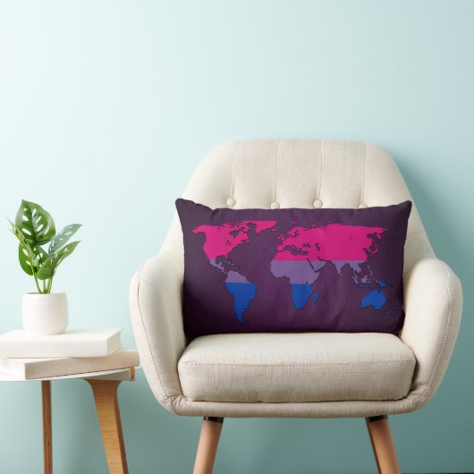 Bisexuality pride world map Pillow ランバークッション (椅子)