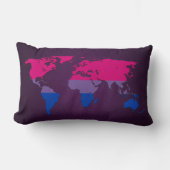Bisexuality pride world map Pillow ランバークッション (正面)