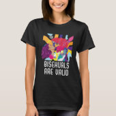 Bisexuals Are Valid Rainbow Pride Bisexuality LGBT Tシャツ (正面)