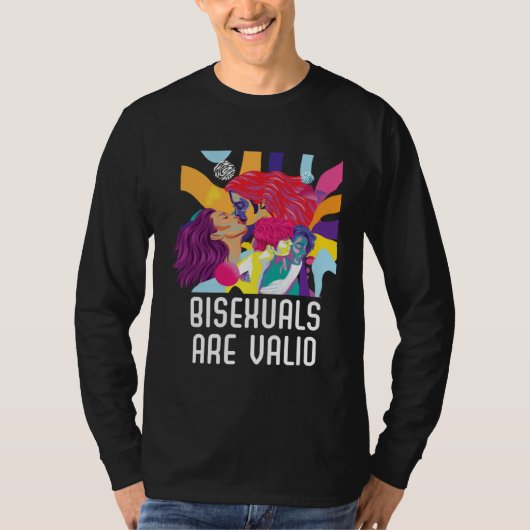 Bisexuals Are Valid Rainbow Pride Bisexuality LGBT Tシャツ (正面)