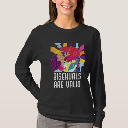 Bisexuals Are Valid Rainbow Pride Bisexuality LGBT Tシャツ (正面)