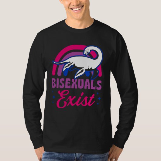 Bisexuals Exist Bisexual Loch Ness Monster Pride R Tシャツ (正面)