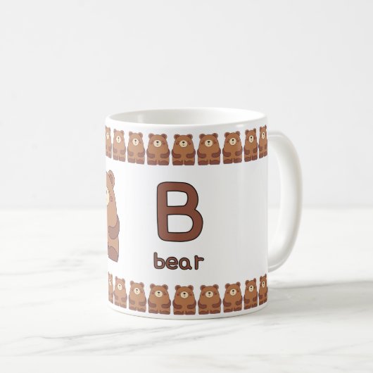 BisforBear–FunAlphabetCupDesign コーヒーマグカップ (正面右)