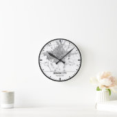 Bishkek Clock City Line Art ラウンド壁時計 (ホーム)