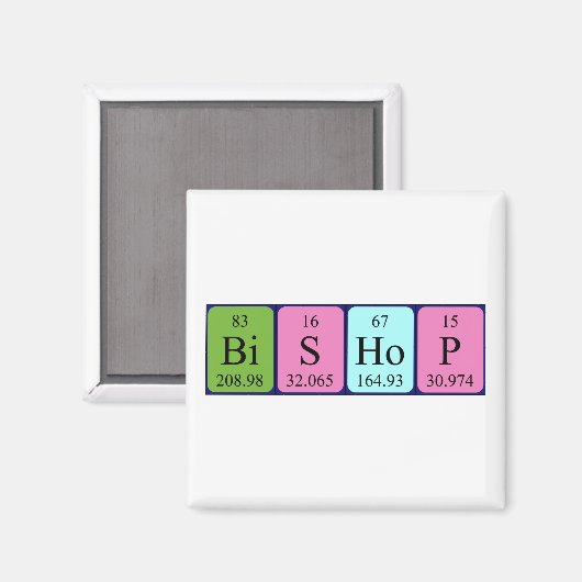 Bishop周期表名磁石 マグネット (正面/裏面)