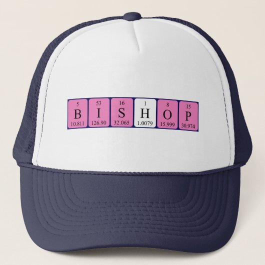 Bishop周期表名hat キャップ (正面)