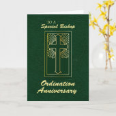 Bishop Anniversary of Ordination Leather Look カード (黄色い花)