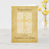 Bishop Crossとしておめでとうございます カード (黄色い花)