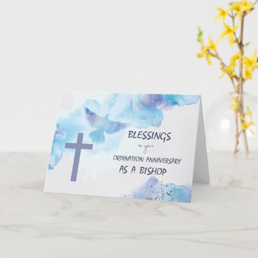 Bishop Ordination Anniversary恵み紫 カード (黄色い花)