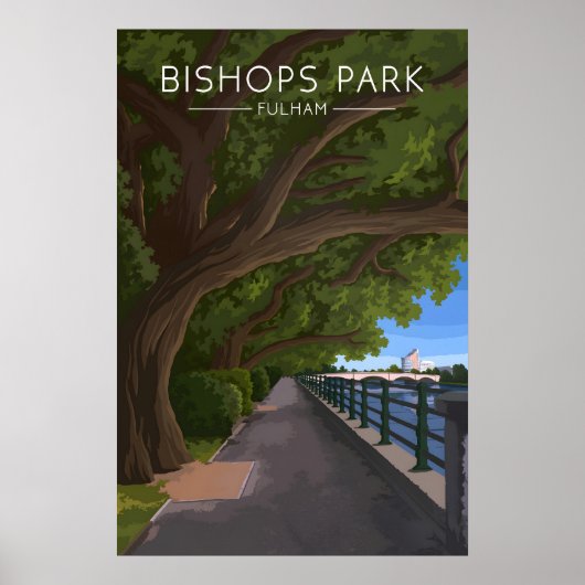 Bishops Park Fulham London Travel Poster ポスター (正面)