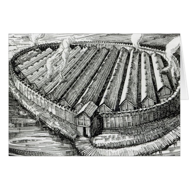 Biskupinの鉄器時代の村の復元 (正面横)