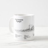 Bismarck – 戦艦の青写真プランBD コーヒーマグカップ (正面左)