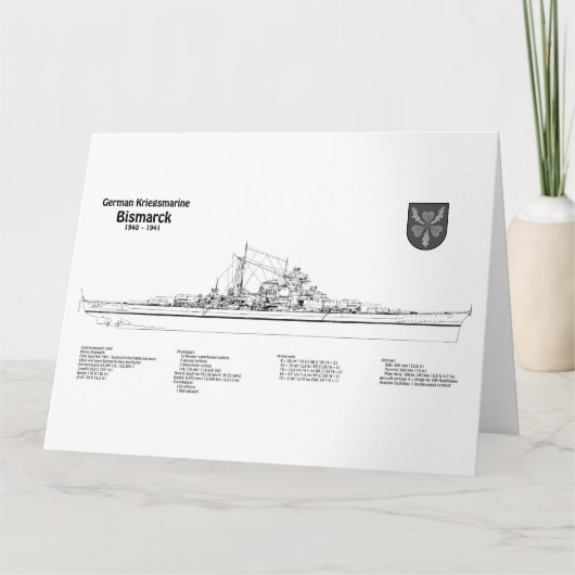 Bismarck – 戦艦の青写真プランBD サンキューカード (正面)