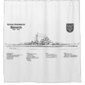 Bismarck – 戦艦の青写真プランBD シャワーカーテン (正面)