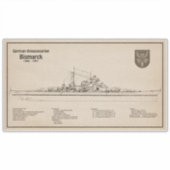 Bismarck – 戦艦の青写真プランSD シール (正面)