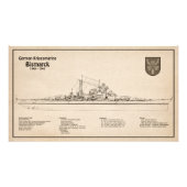 Bismarck – 戦艦の青写真プランSD フォトプリント (正面)