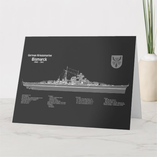 Bismarck – 戦艦ブループリント計画PD サンキューカード (正面)
