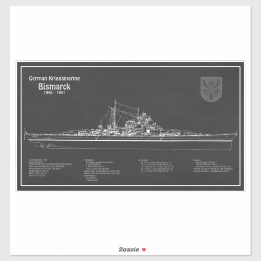 Bismarck – 戦艦ブループリント計画PD シール (シート)