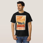 Bismarck German Battleship - Vintage Naval Poster Tシャツ (正面フル)