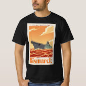 Bismarck German Battleship - Vintage Naval Poster Tシャツ (正面)