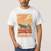 Bismarck German Battleship - Vintage Naval Poster Tシャツ (正面)