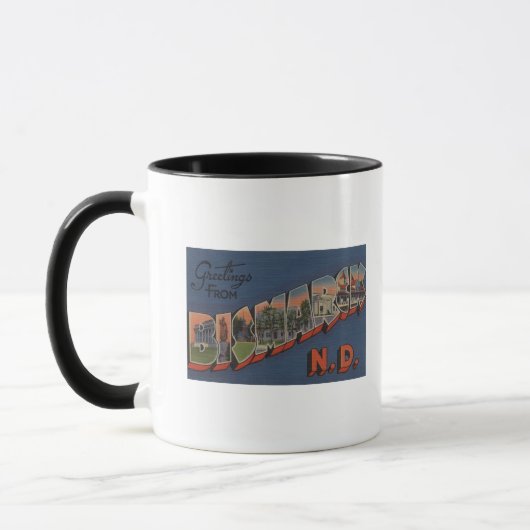 Bismarck, North Dakota – 大きな文字のシーン マグカップ (左)