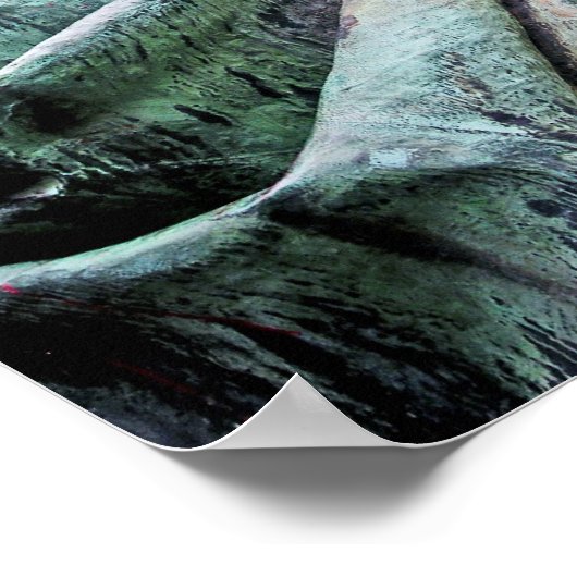 Bismarck Statue, Berlin, Greek God Atlas, Grey Bac ポスター (角)