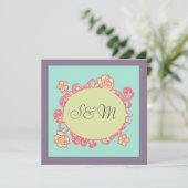 Bismillahの花のイスラム教の結婚式招待状のkatb 招待状 (スタンド正面)