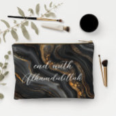 Bismillah Alhamdullilah Black Gold Agate アクセサリーポーチ