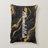 Bismillah Alhamdullilah Gold Black Agate アクセントクッション (裏面(縦))